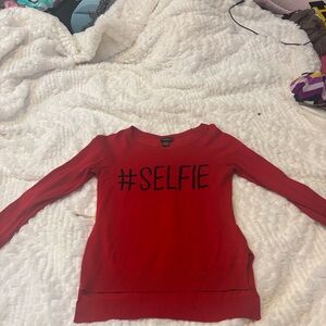 Red #SELFIE Sweater